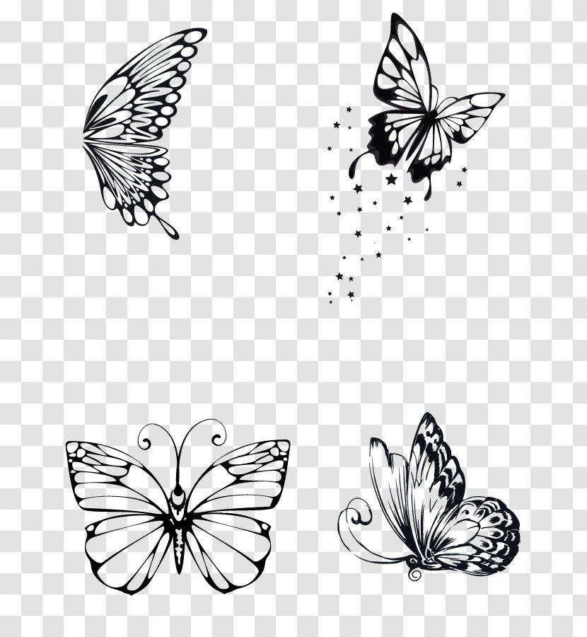 Monarch Butterfly Drawing PicsArt Photo Studio Line Art Clip - Leaf - Mind Blown Transparent PNG