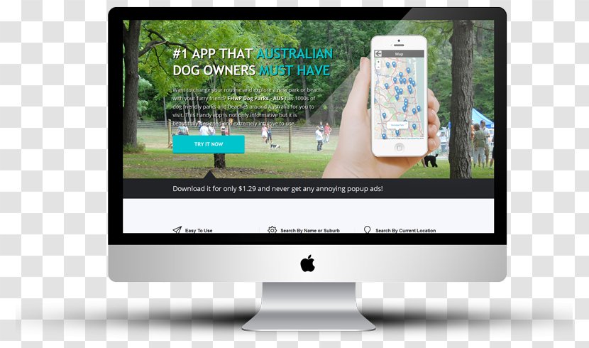 Web Design Graphic Page - Computer Monitor - Dog Park Transparent PNG