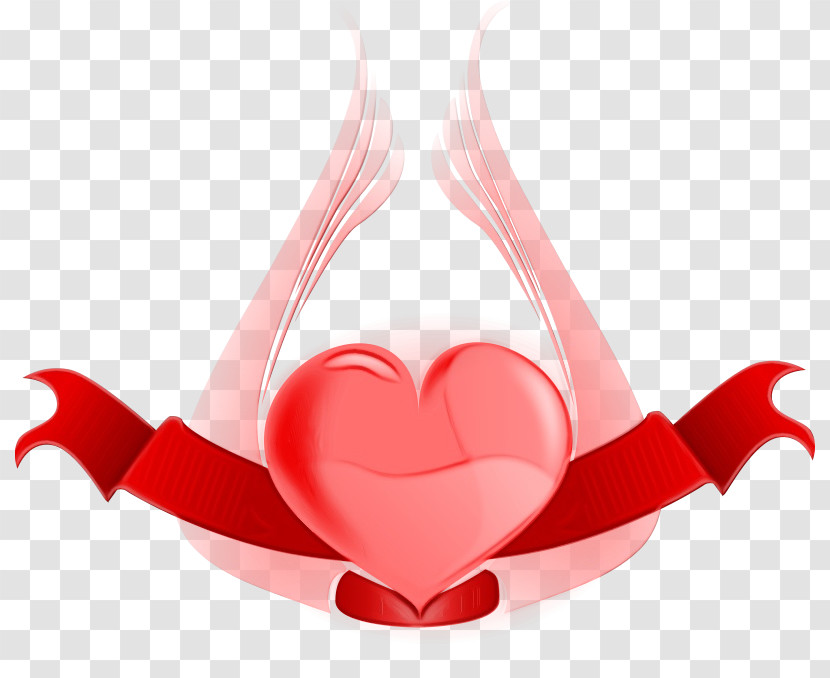 Red Lip Nose Mouth Heart Transparent PNG