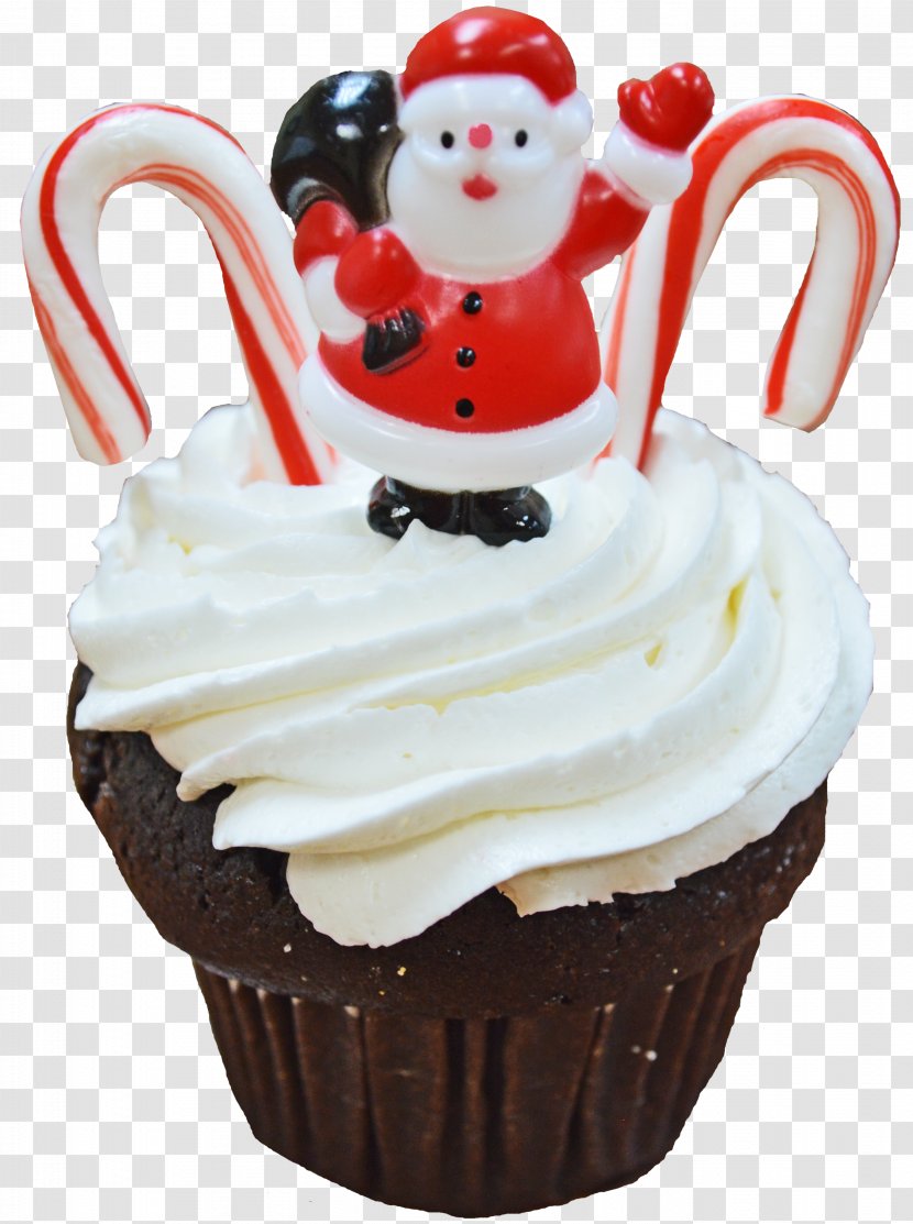 Cupcake American Muffins Candy Cane Chocolate - Christmas Cupcakes Transparent PNG