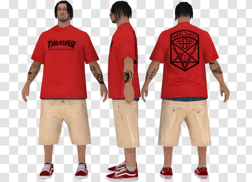 Thrasher San Andreas Multiplayer Grand Theft Auto: Jersey T-shirt - Neck - Lil Yachty Transparent PNG