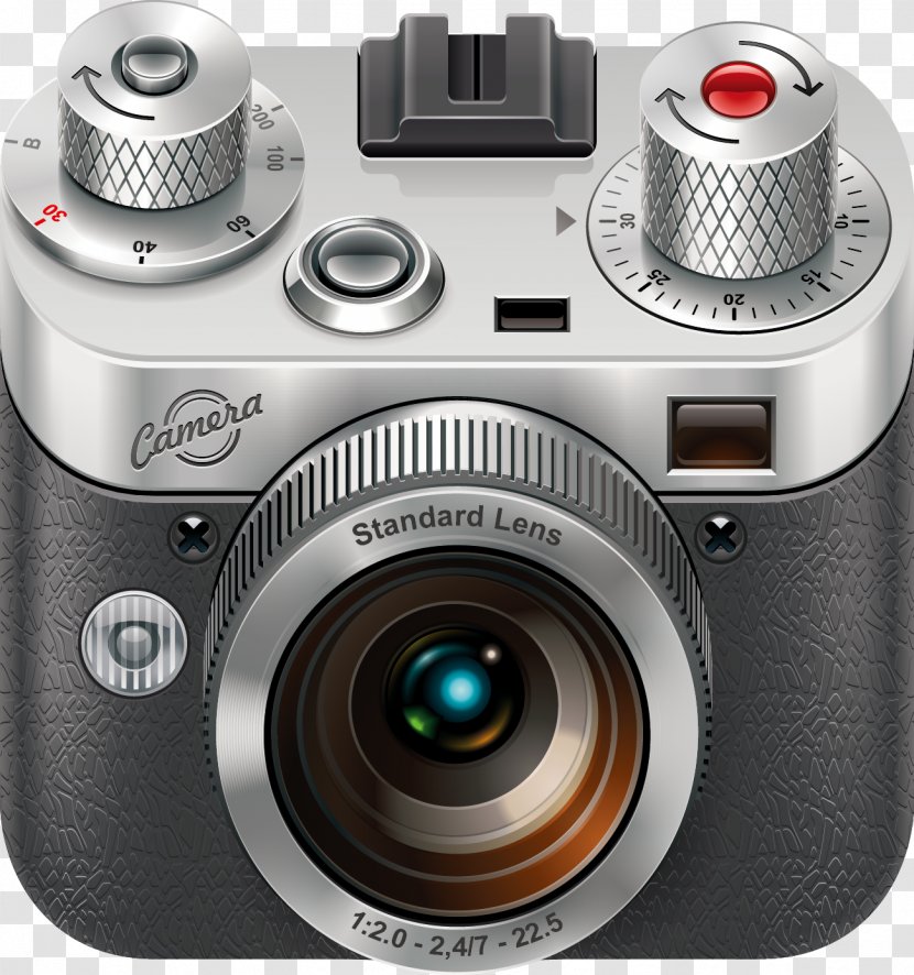 Photography Image Editing Icon - Vector Silver Camera Transparent PNG