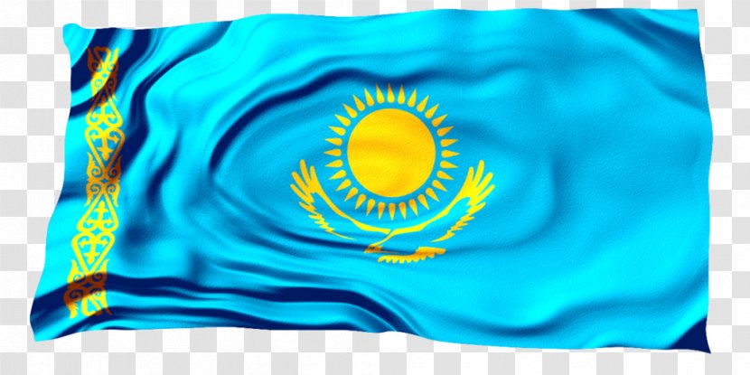 Turquoise Font - Blue - Kazakhstan Flag Transparent PNG