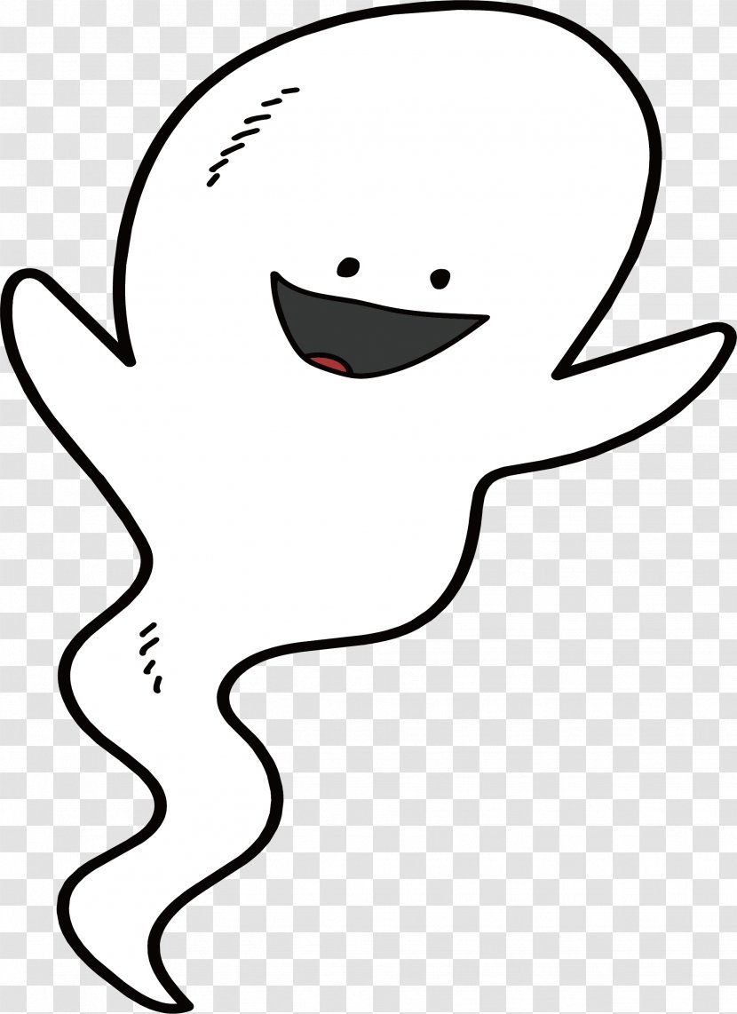 Black And White Cartoon Drawing Ghost Clip Art - Tree Transparent PNG