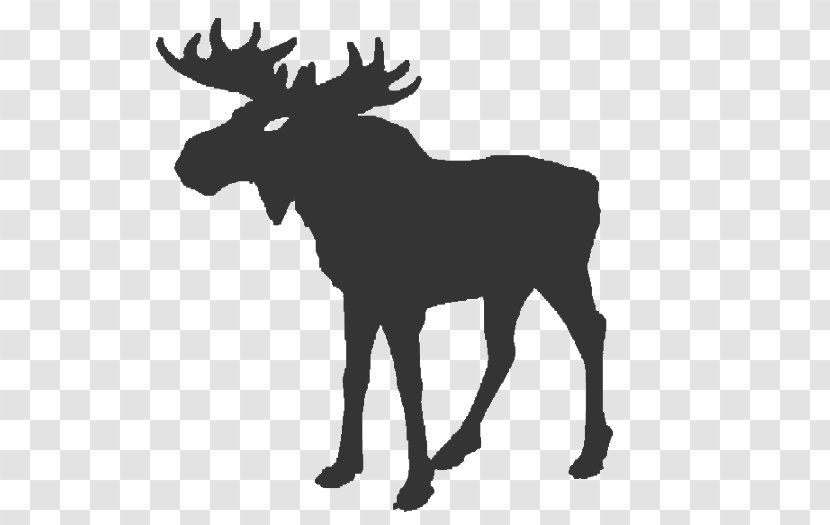 Deer Silhouette Alaska Moose - Black And White Transparent PNG