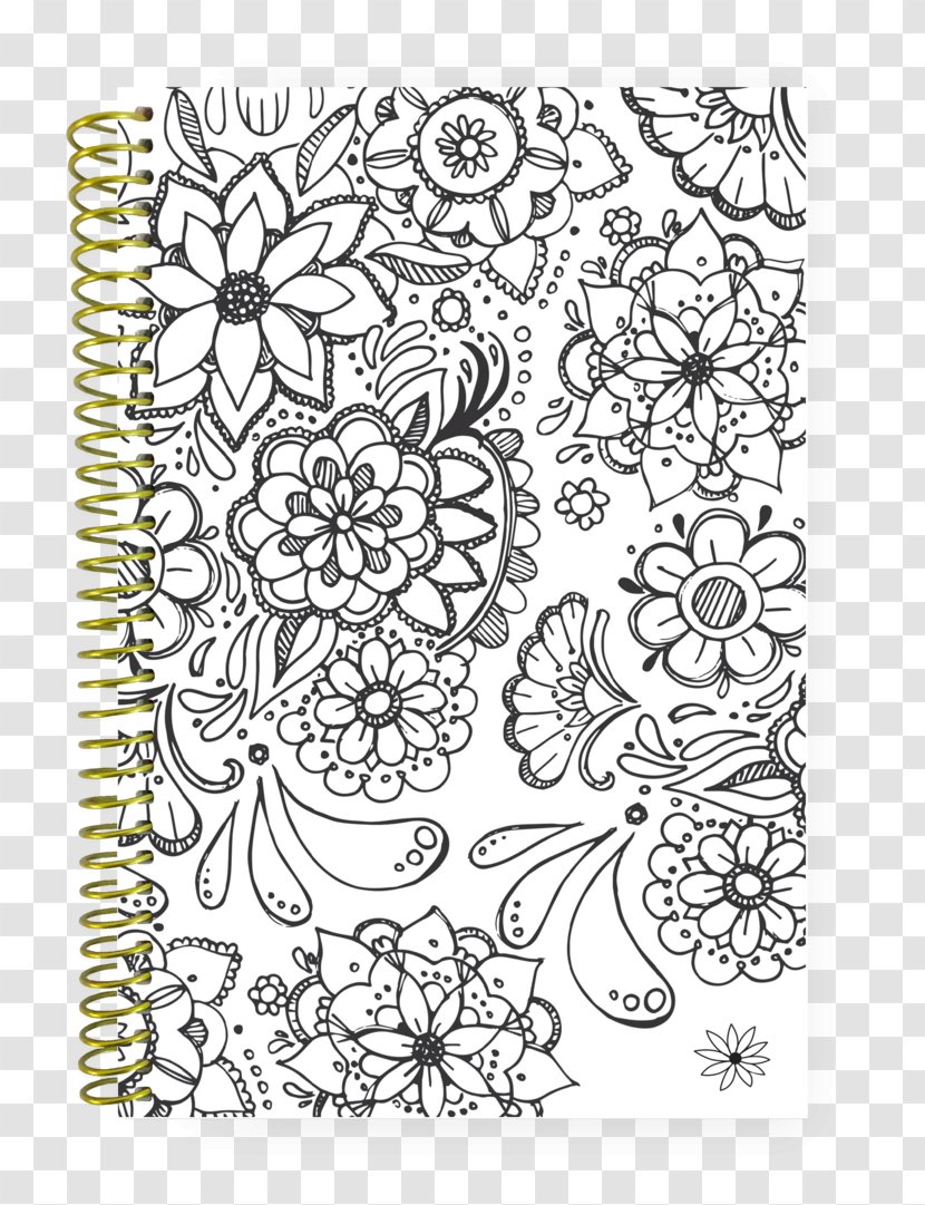 Coloring Book Personal Organizer Diary Bloom Daily Planners - Monochrome Transparent PNG