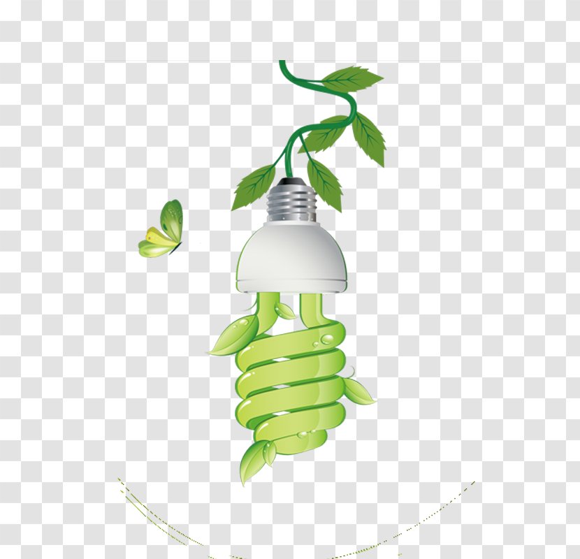 Incandescent Light Bulb Leaf - Energy Transparent PNG