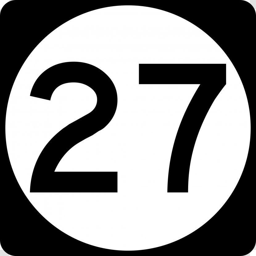 New Jersey Route 24 York City State Highways In 27 U.S. - Black And White - Number Transparent PNG