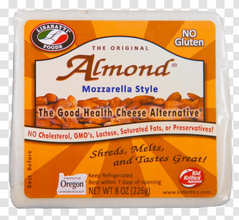Lisanatti Foods Vegetarian Cuisine Vegan Cheese Mozzarella - Almond Transparent PNG