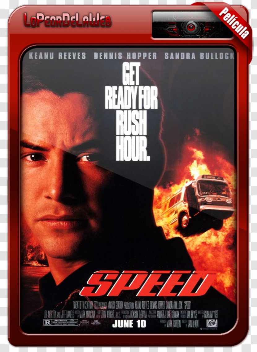 Keanu Reeves Speed Film Poster Cinema - Sandra Bullock - Dvd Transparent PNG