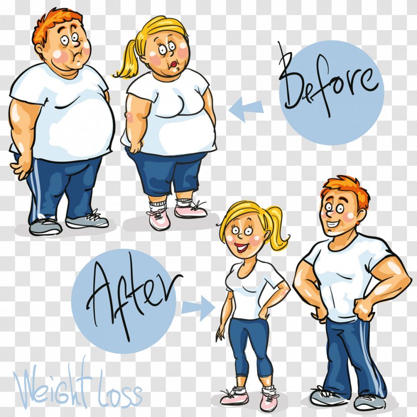 Weight Loss Cartoon Royalty-free Clip Art - Team - Compare Obesity Transparent PNG