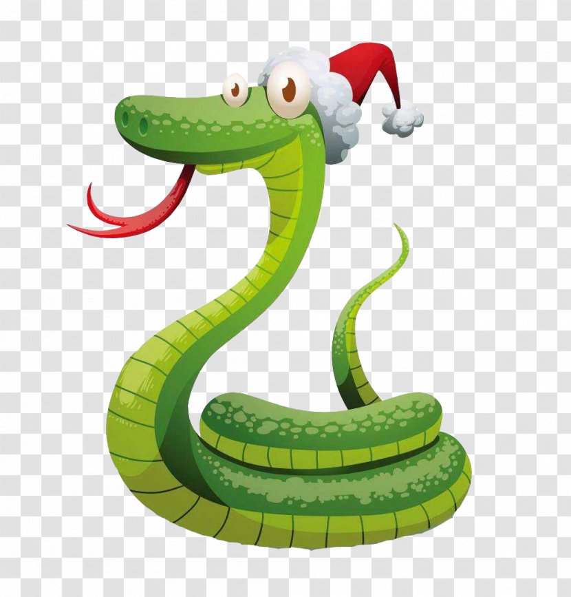 Snake Santa Claus Christmas Illustration - The Cartoon Of Is Surrendered Transparent PNG