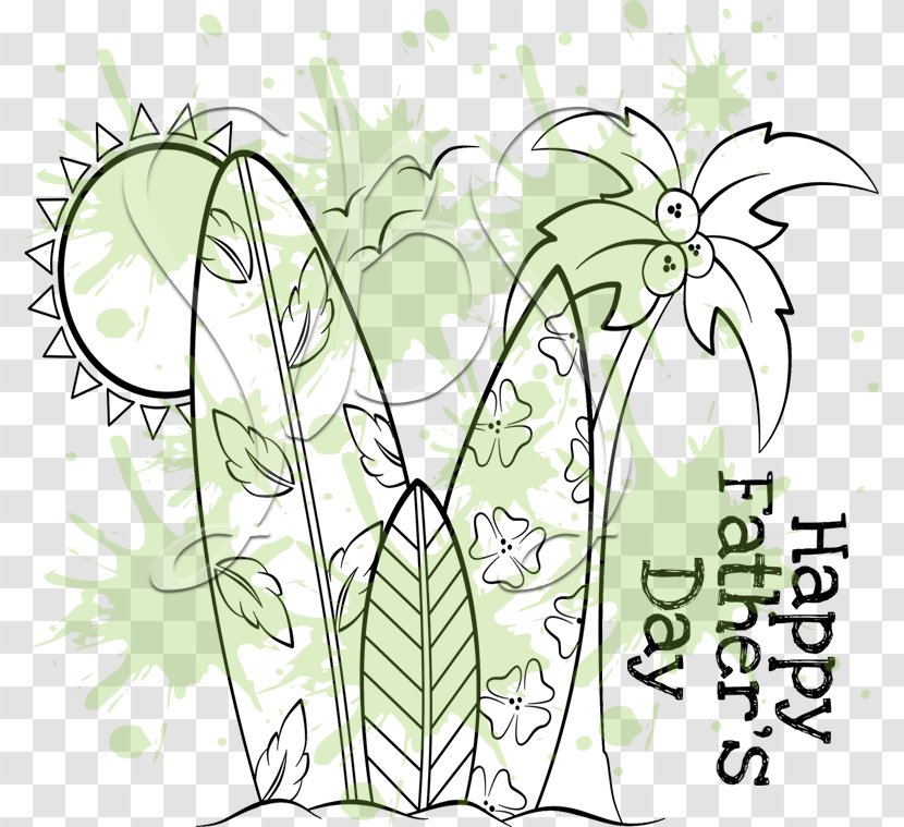Floral Design Graphic Line Art Clip - Organism - New Father Day Transparent PNG
