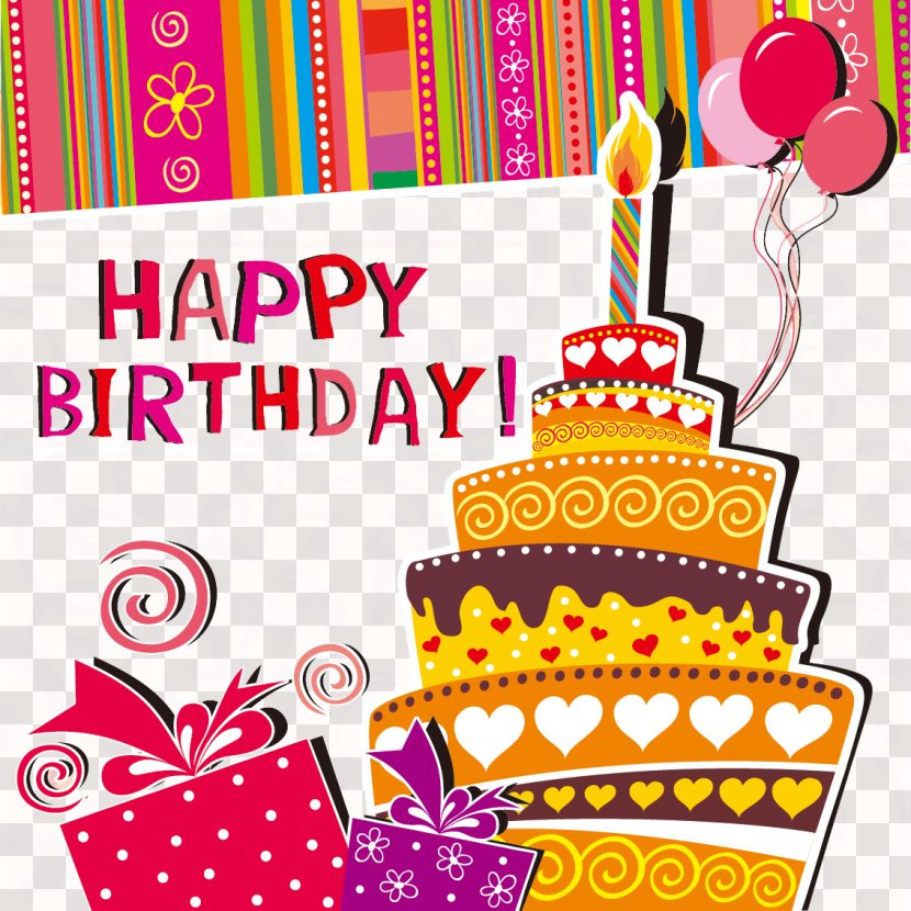 Greeting Card Birthday Cake Wedding Invitation Clip Art - Gift - Cartoon Happy Background Transparent PNG