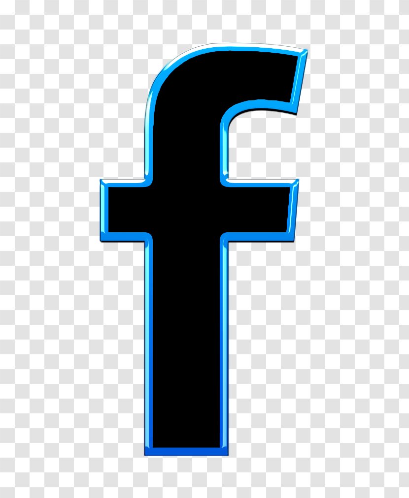 Facebook Icon Social - Cross - Electric Blue Symbol Transparent PNG