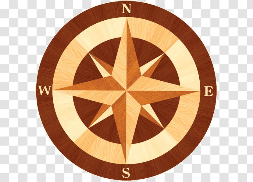 Tile Wood Flooring Inlay - East - Compass Transparent PNG