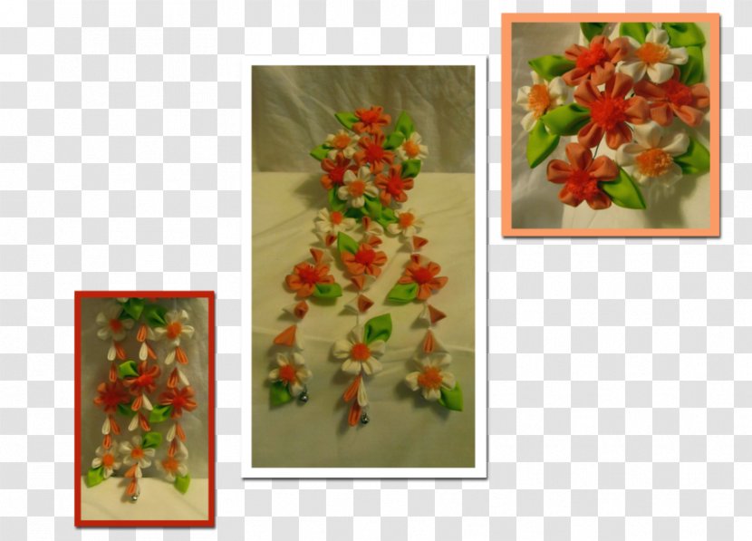 Kanzashi Flower Geisha Hairpin Plum Blossom - Christmas Decoration - Peach Transparent PNG