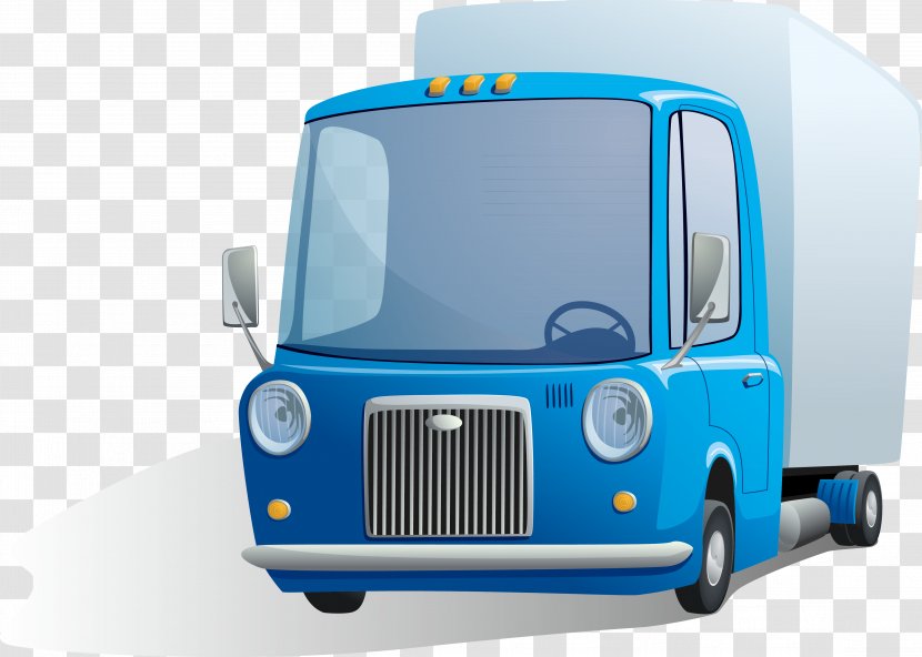 Cartoon Pickup Truck - Commercial Vehicle - Blue Big Transparent PNG