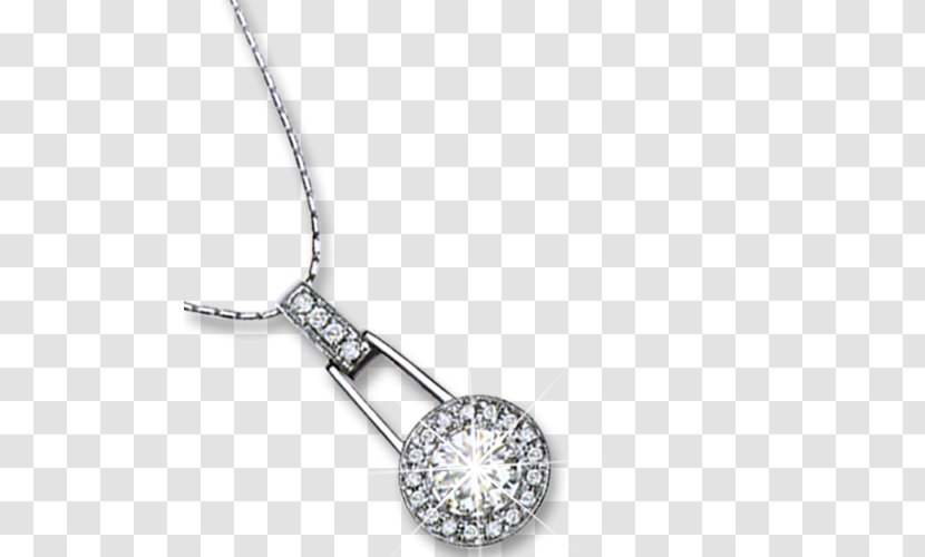 Locket Necklace Silver Chain - Diamond Transparent PNG