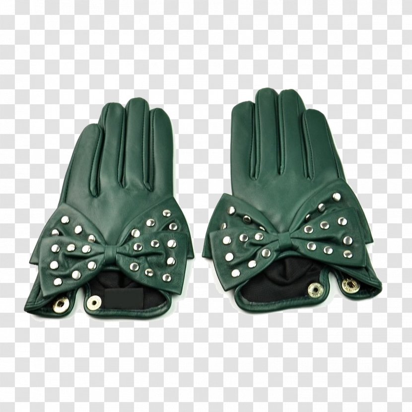 Green Shoelace Knot Designer - Ms. Gloves With Bow Transparent PNG