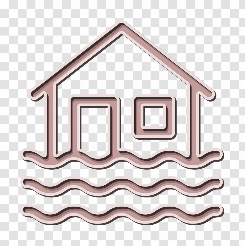 Flooded House Icon Flood Icon Climate Change Icon Transparent PNG