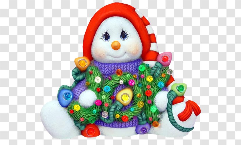 Christmas Ornament Day Card - Night - Cute Snowman Transparent PNG