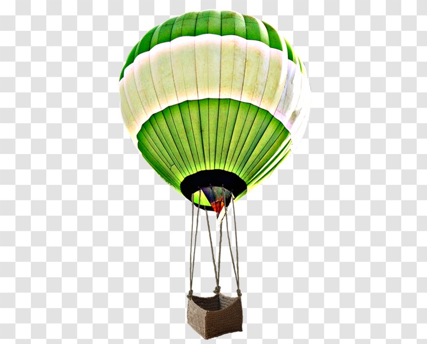 Hot Air Balloon Green - Material Free To Pull Transparent PNG