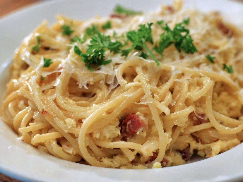 Italian Cuisine Carbonara Pasta Pizza Food - Bucatini - Spaghetti Transparent PNG