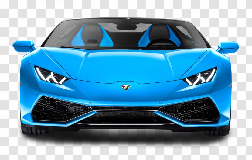 2018 Lamborghini Huracan 2017 Car Aventador - Blue LP 610 4 Spyder Front View Transparent PNG