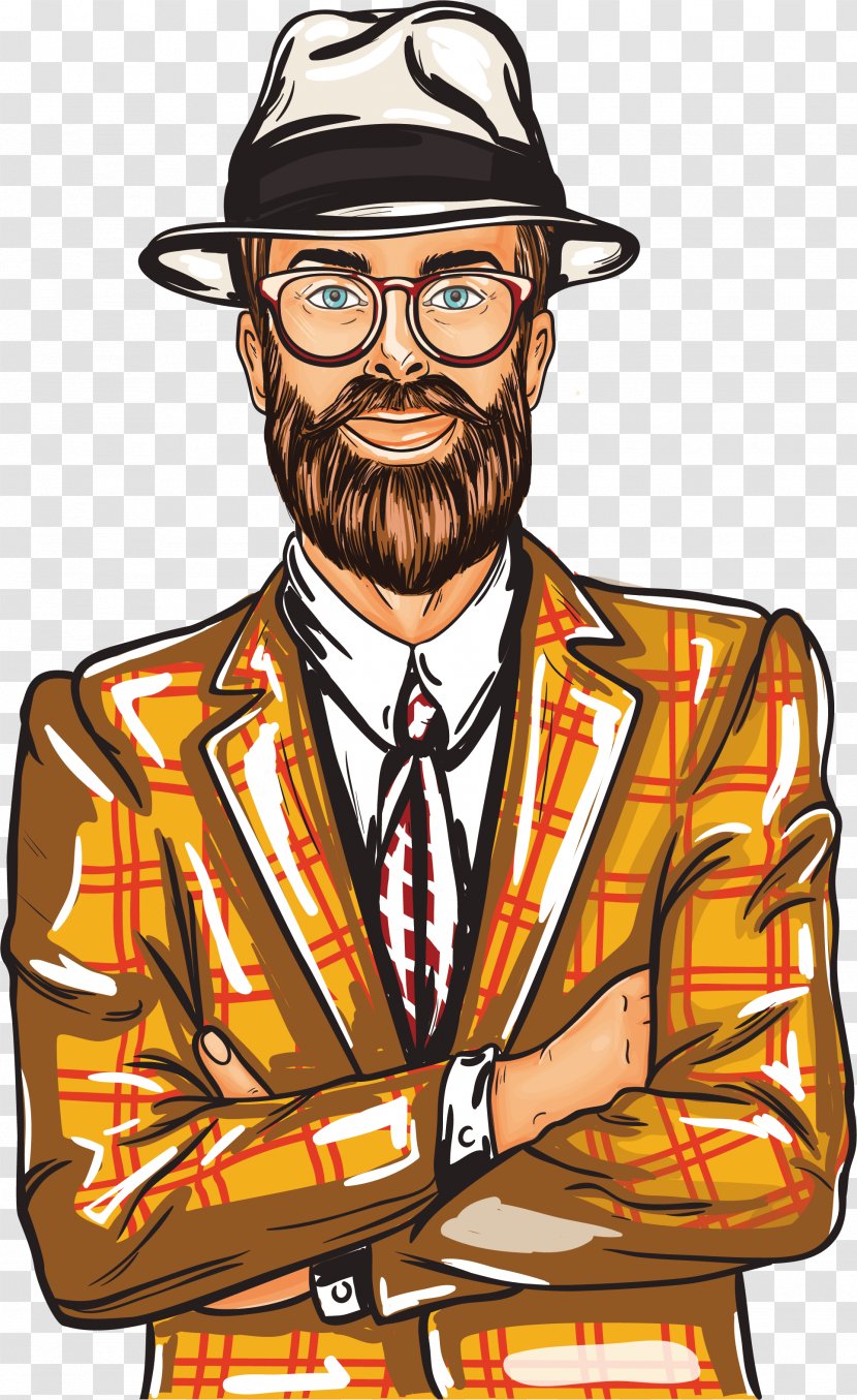 If(we) Beard Clip Art - Ifwe - A Man With Yellow Plaid Clothes Transparent PNG