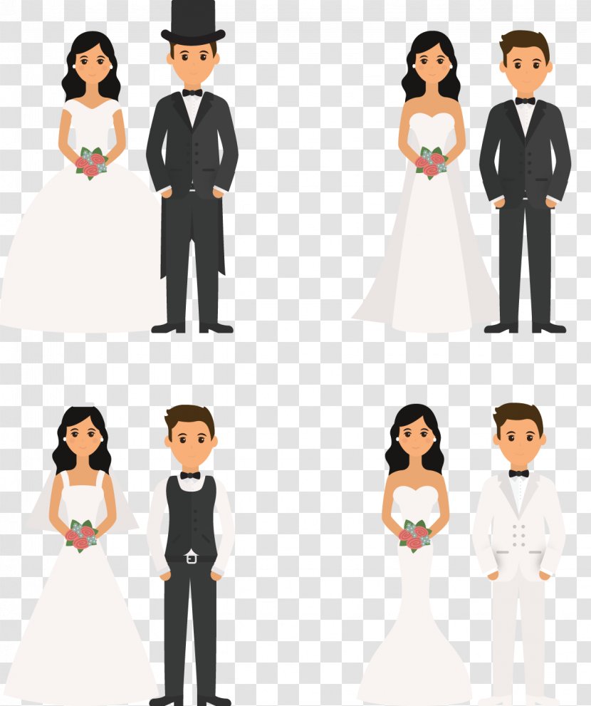 Marriage Euclidean Vector - Flower - Bride And Groom Transparent PNG