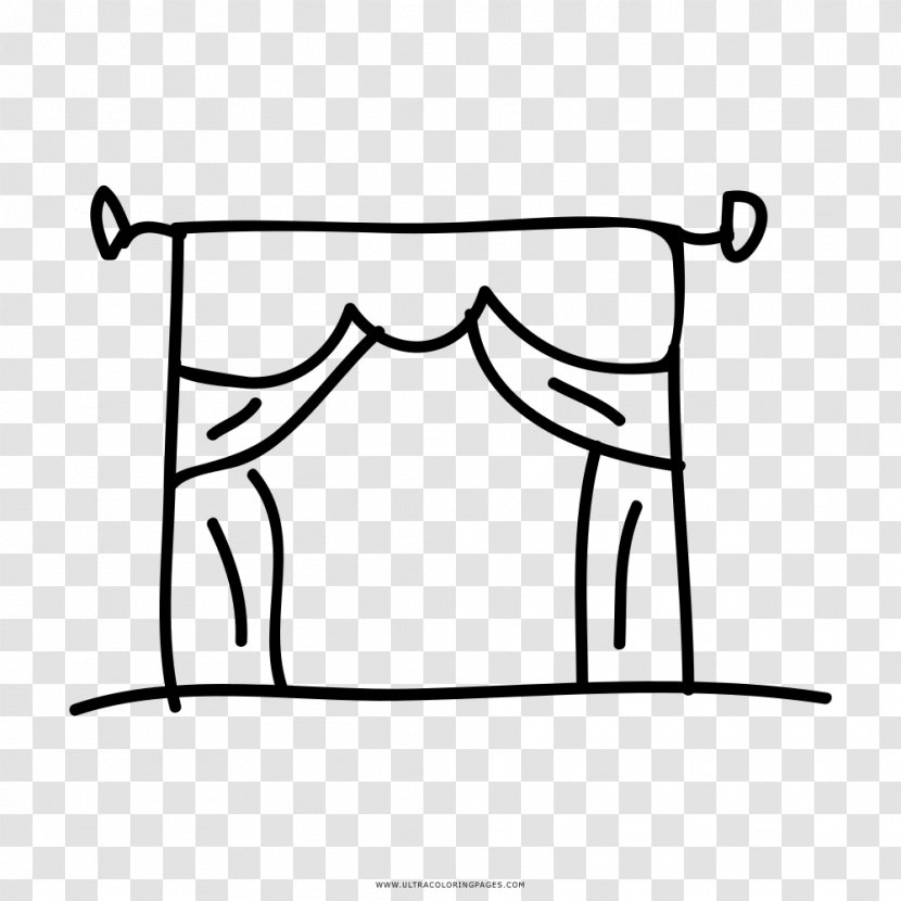 Drawing Theatre Coloring Book Curtain - Black - Text Transparent PNG
