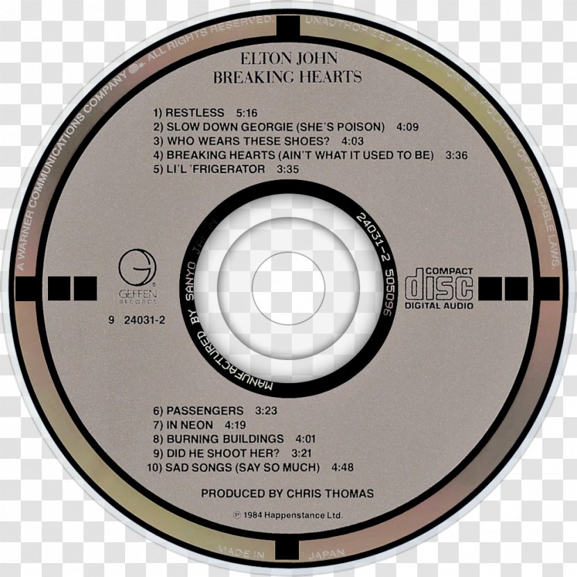 Compact Disc Real Madrid C.F. Brand - Elton John Transparent PNG