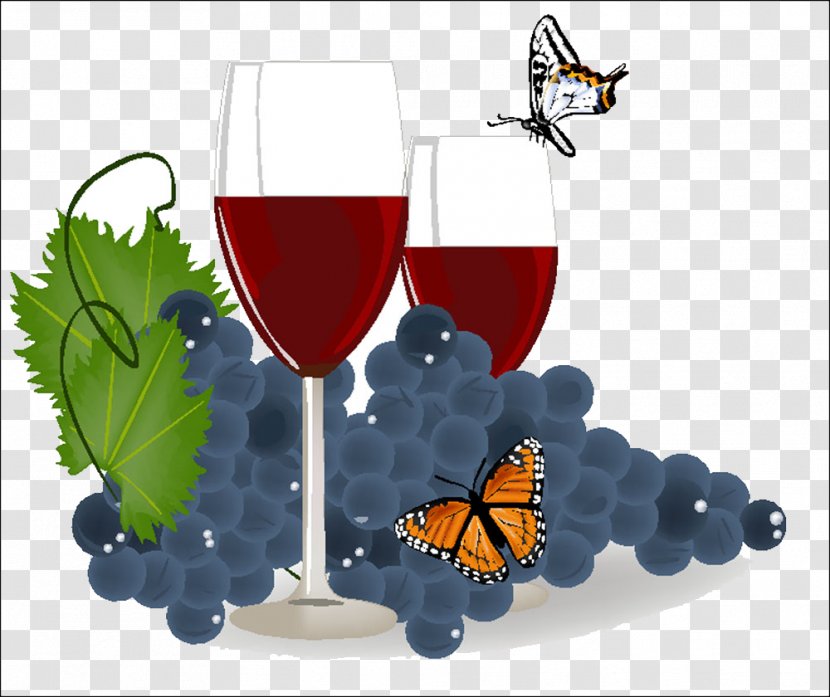 Red Wine Grape Illustration - Insect - And Transparent PNG