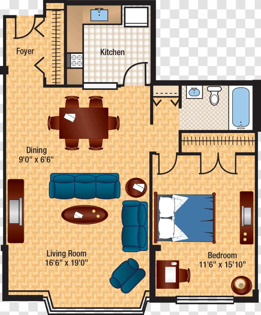 Floor Plan Columbia Plaza Apartments - Washington Dc - Property Transparent PNG