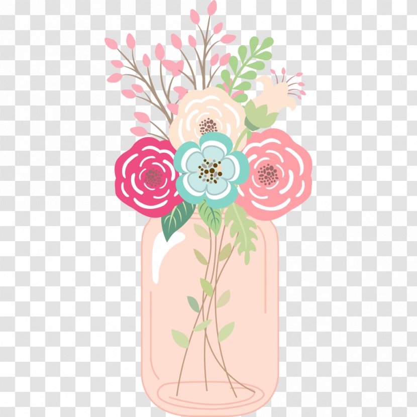 Paper Mason Jar Label Sticker - Planning - Flowers Transparent PNG