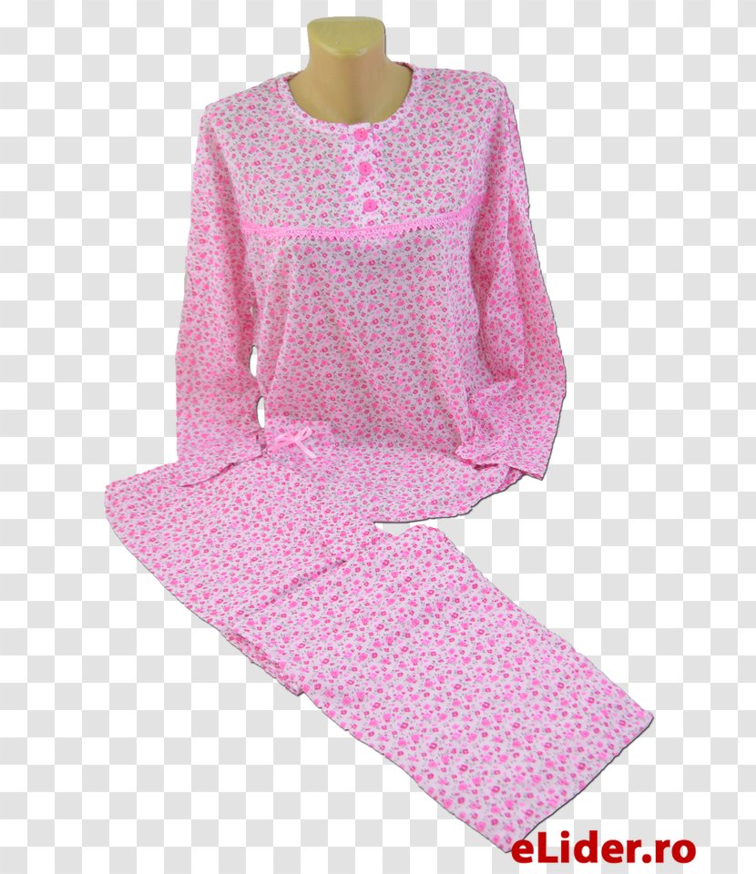 Polka Dot Pajamas Pink M Sleeve RTV - Pijama Transparent PNG
