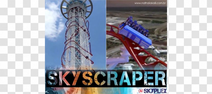 Skyscraper Wooden Roller Coaster Skyplex Amusement Park - Advertising - Montanha Russa Transparent PNG