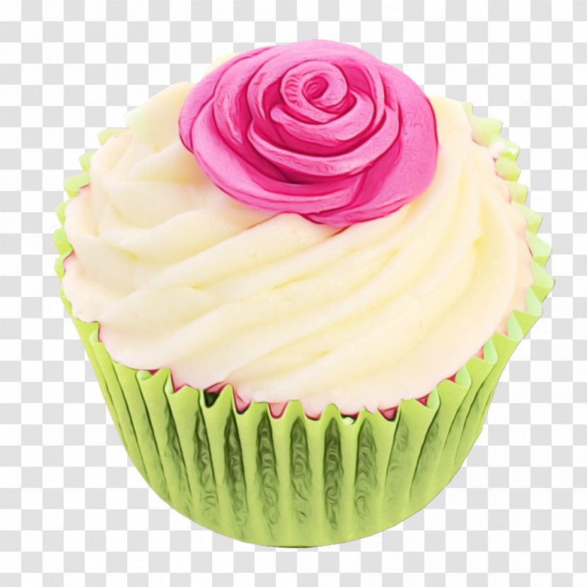 Cupcake Buttercream Baking Cup Icing Pink - Fondant Dessert Transparent PNG