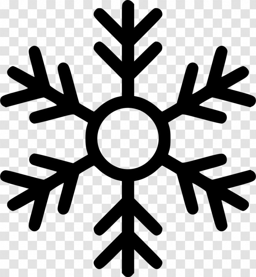 Clip Art Snowflake Illustration - Black And White Transparent PNG