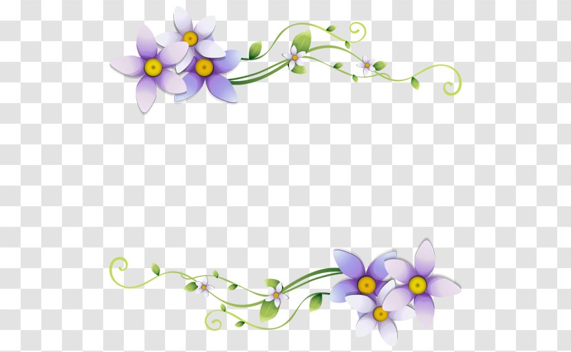 Paper Clip Art - Lavender - Purple Flower Navigation Dividing Line Header Transparent PNG