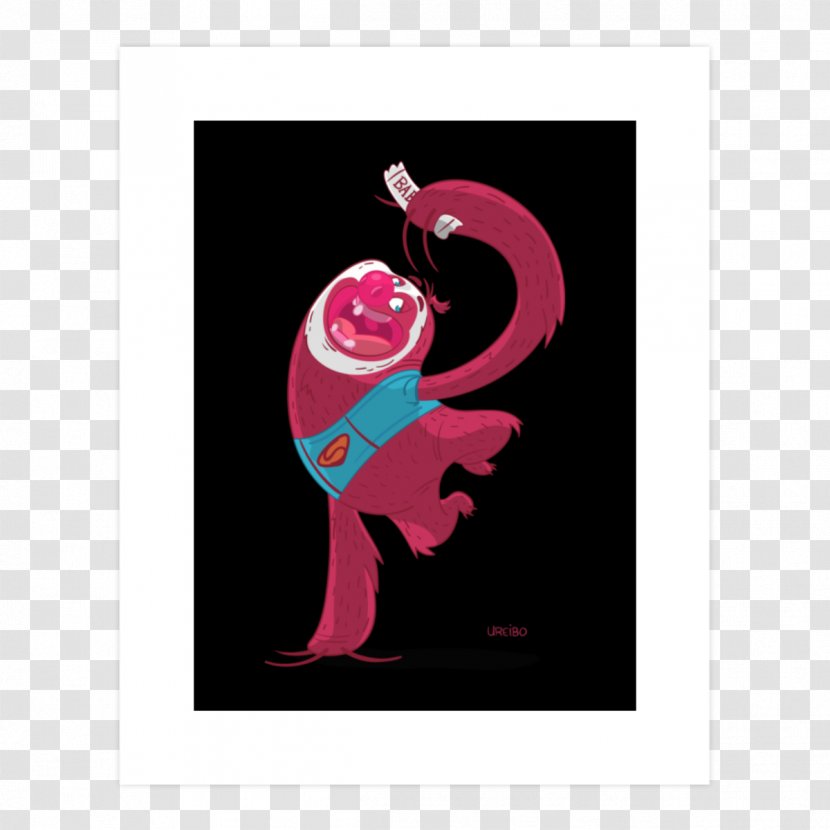 Vertebrate Cartoon Pink M Character - Fictional - Cute Sloth Transparent PNG