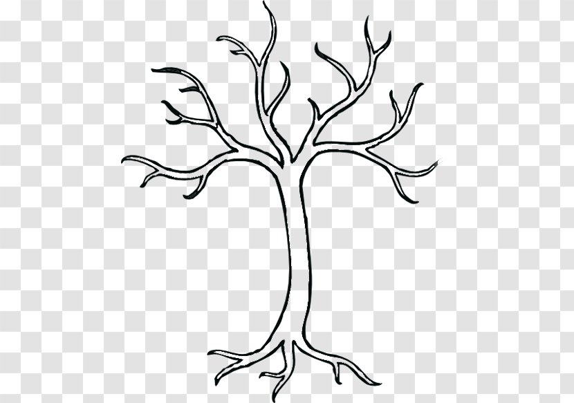 Drawing Tree Branch Clip Art - Black And White Transparent PNG