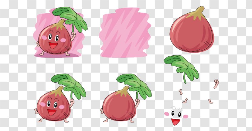 Common Fig Q-version Illustration - Cartoon Vegetables Transparent PNG
