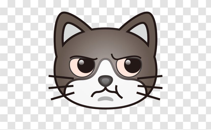 Kitten Cat Face With Tears Of Joy Emoji Emoticon - Grumpy Transparent PNG