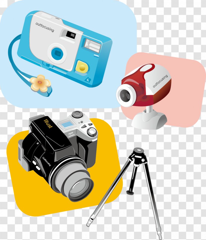 Digital Camera Illustration - Decorative Illustrations Of Various Electronic Equipment Transparent PNG