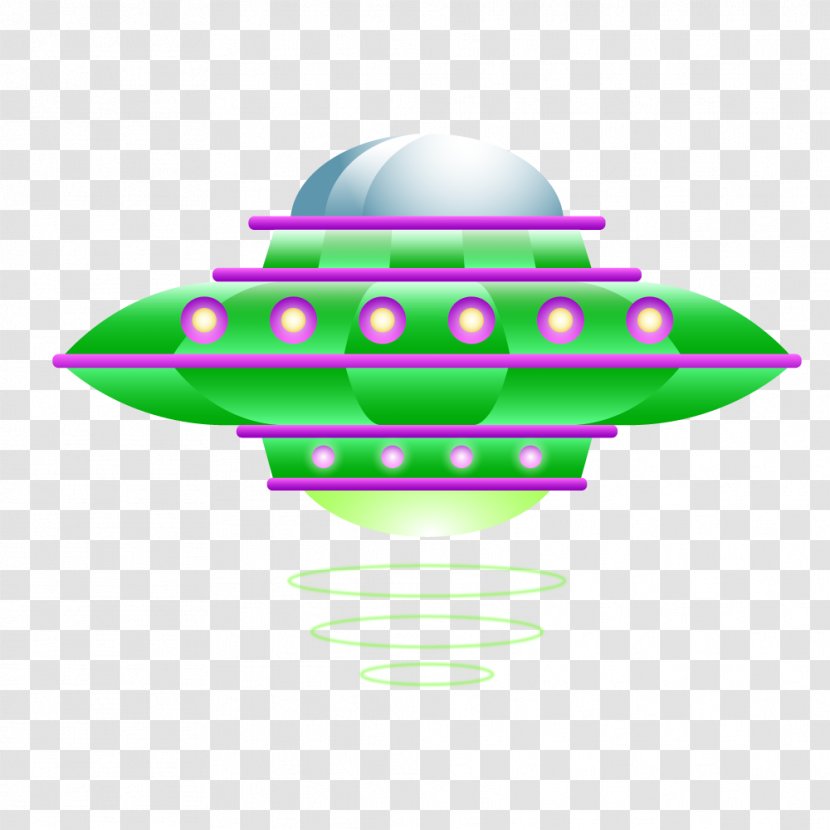Green Spacecraft Drawing - Silver Cartoon Spaceship Transparent PNG