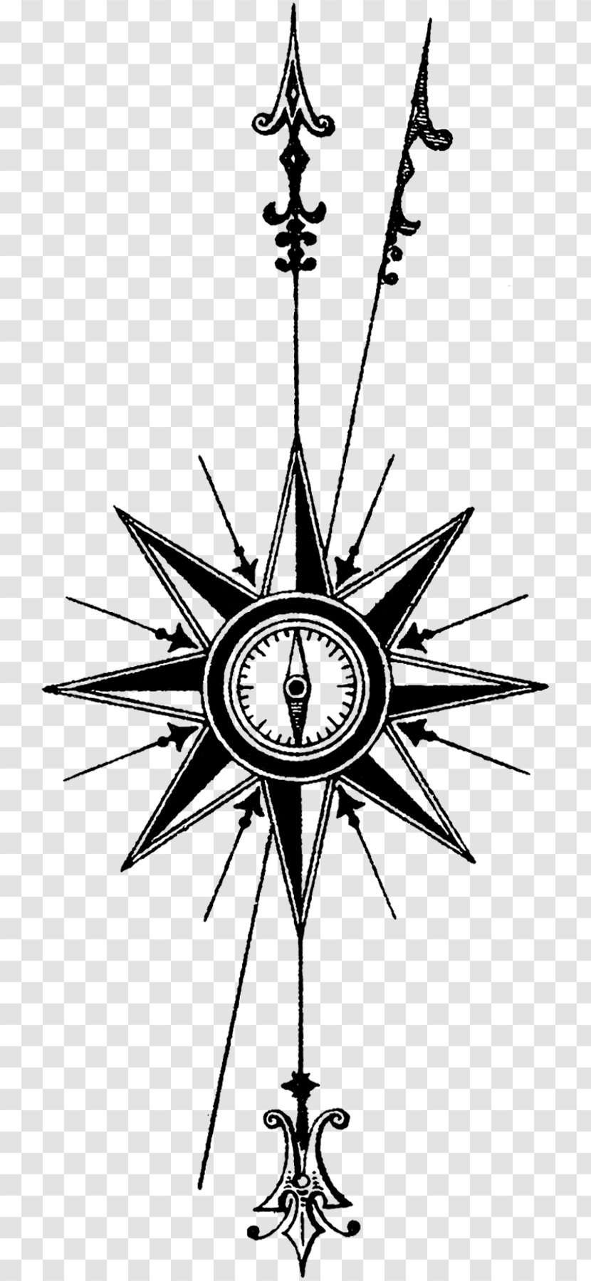 True North Compass Rose Tattoo - Symmetry - Point Transparent PNG