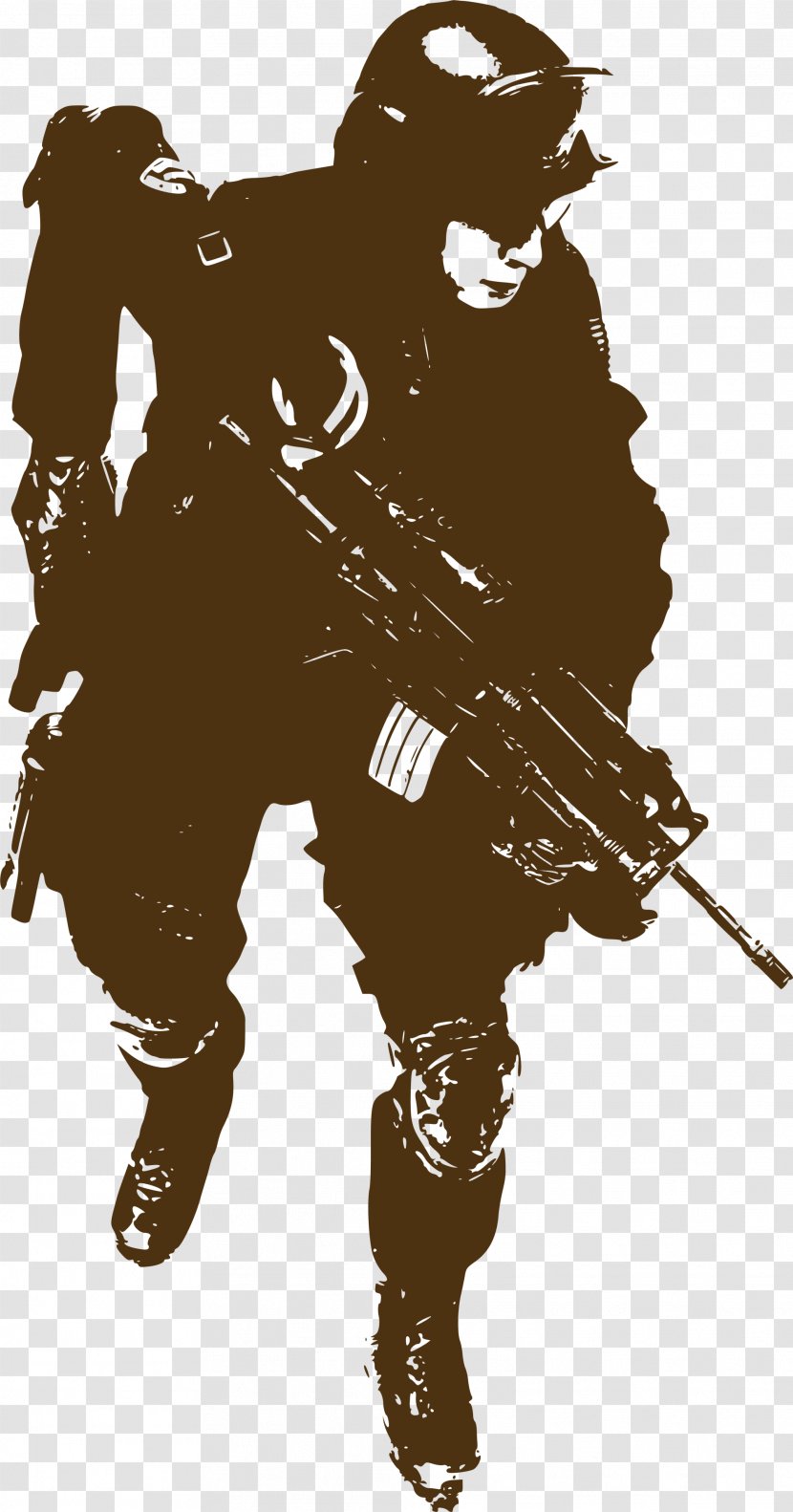 Soldier Sticker Military Decal - Brown Line Transparent PNG