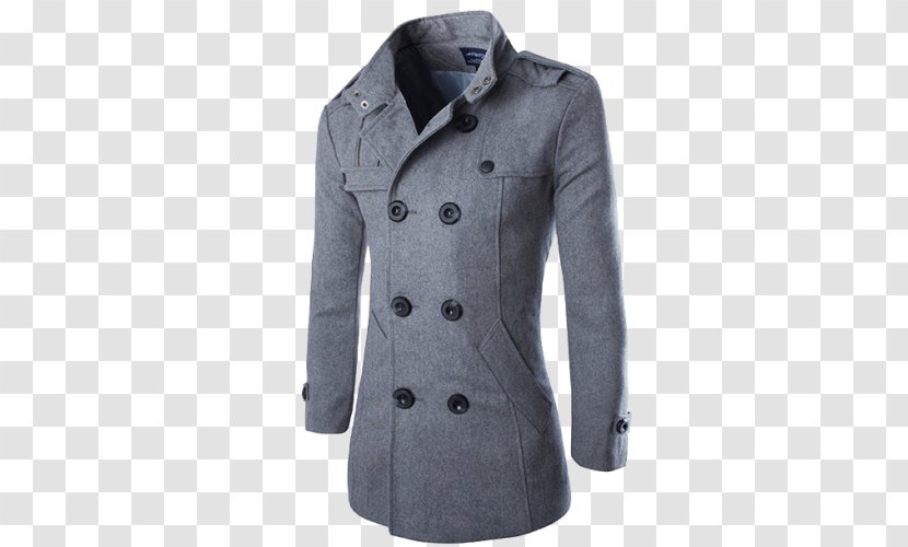 Double-breasted Pea Coat Trench Collar - Tree - Jacket Transparent PNG